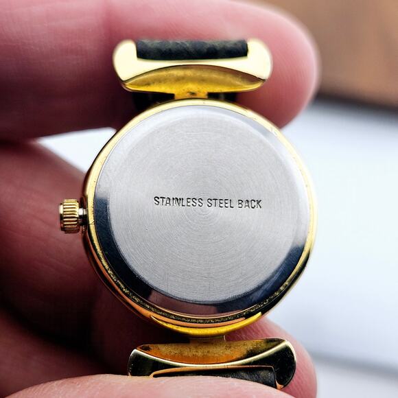 Vivani Women's Gold Tone Bracelet Watch Green Dial Black Braided Band Artsy Bold - Picture 7 of 7